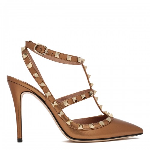 Rockstud ankle strap pumps