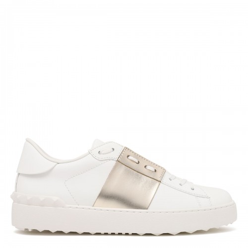Open leather sneakers