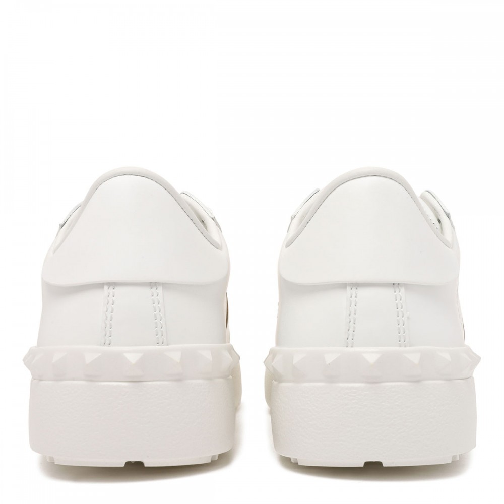 Open leather sneakers