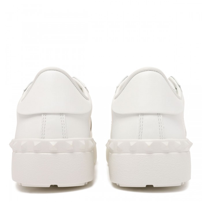 Open leather sneakers