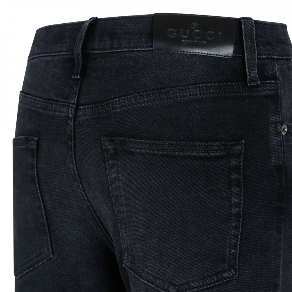 Washed cotton denim skinny jeans
