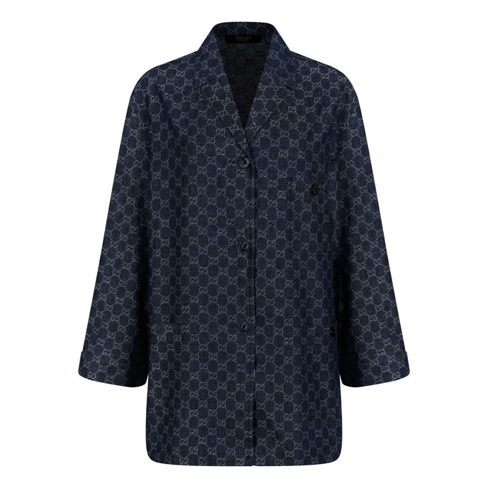 GG cotton denim jacquard jacket