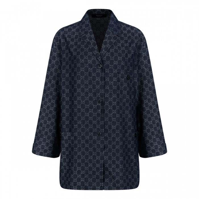 GG cotton denim jacquard jacket