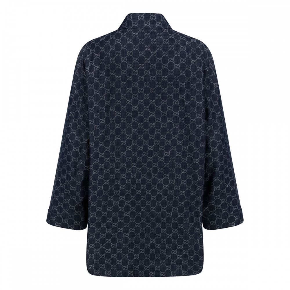 GG cotton denim jacquard jacket