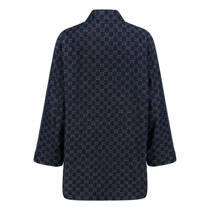 GG cotton denim jacquard jacket