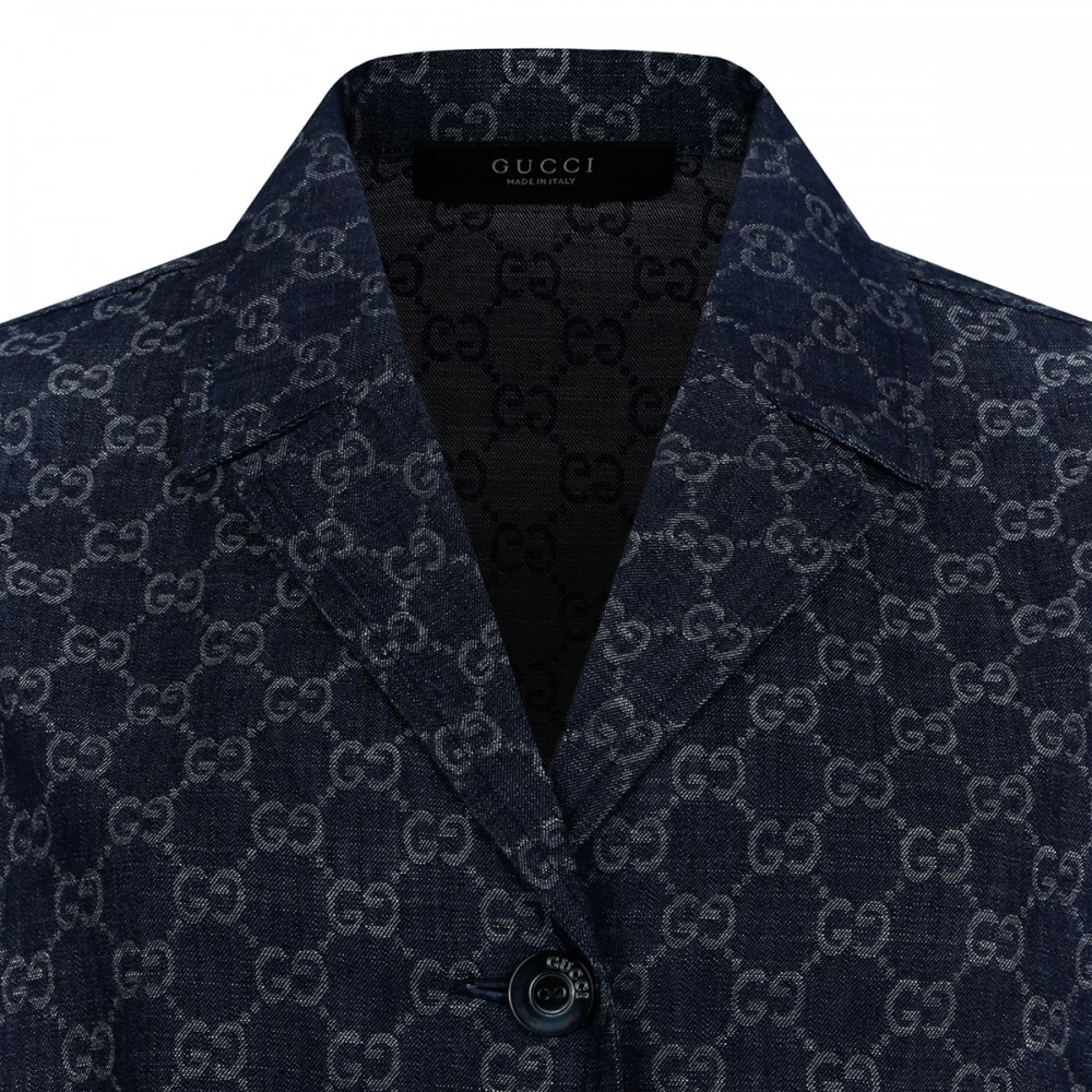 GG cotton denim jacquard jacket