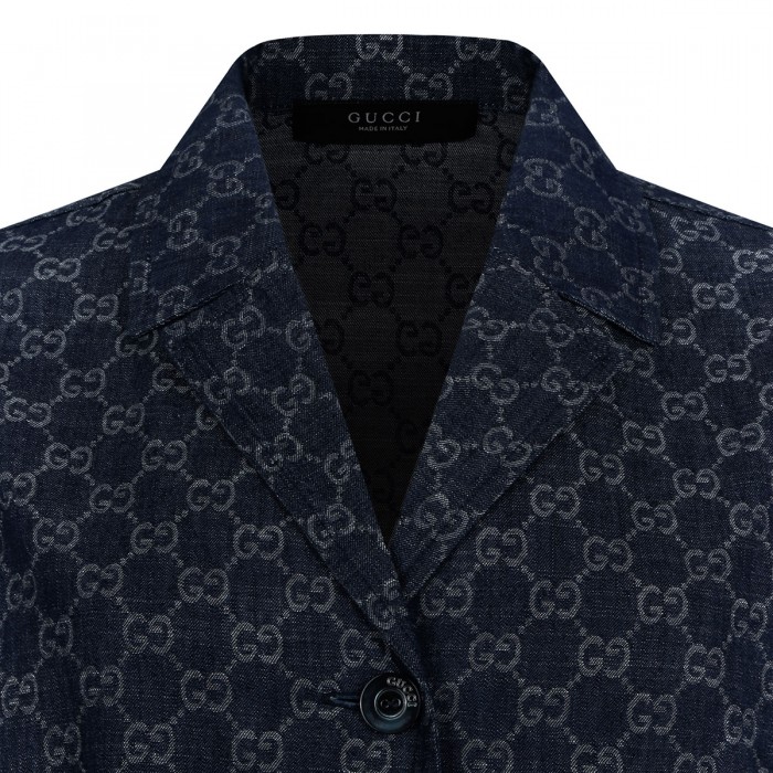 GG cotton denim jacquard jacket