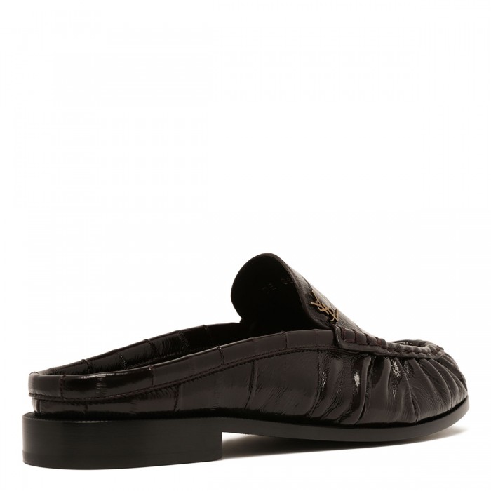 Leather loafer mules