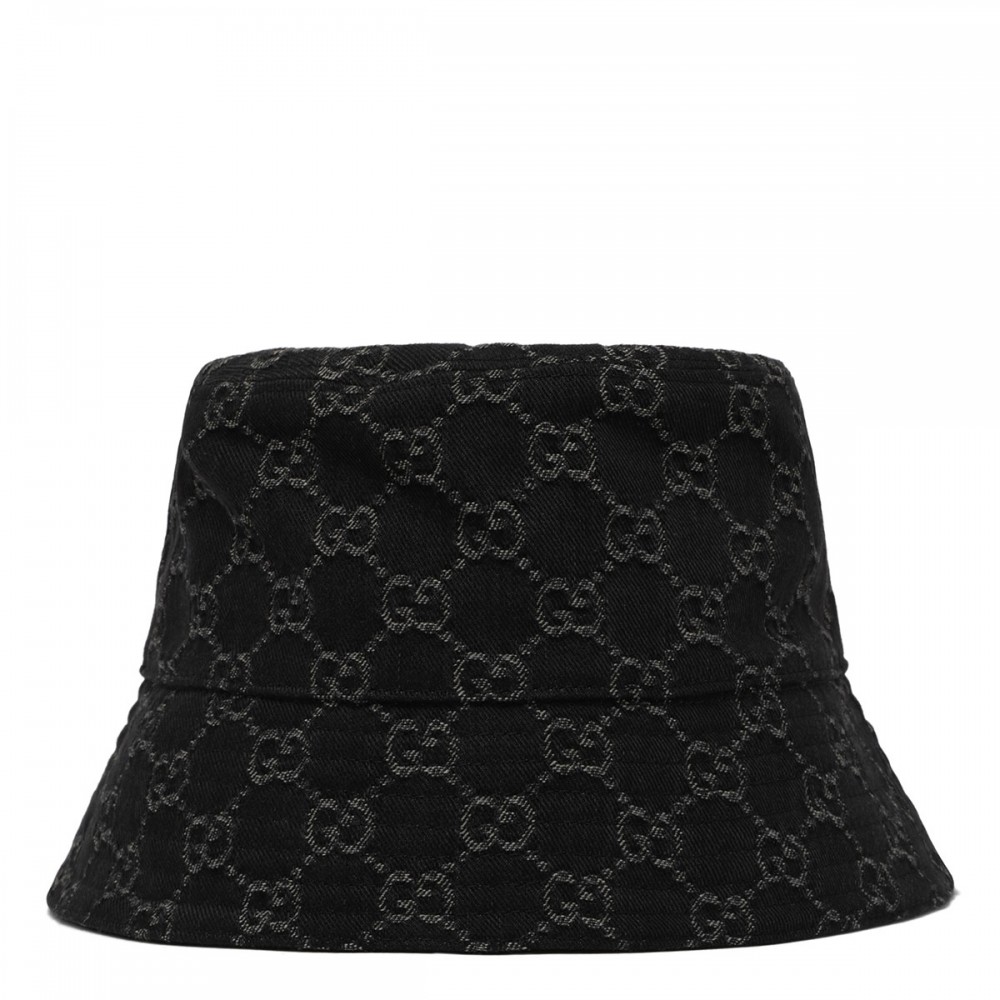 GG cotton denim bucket hat