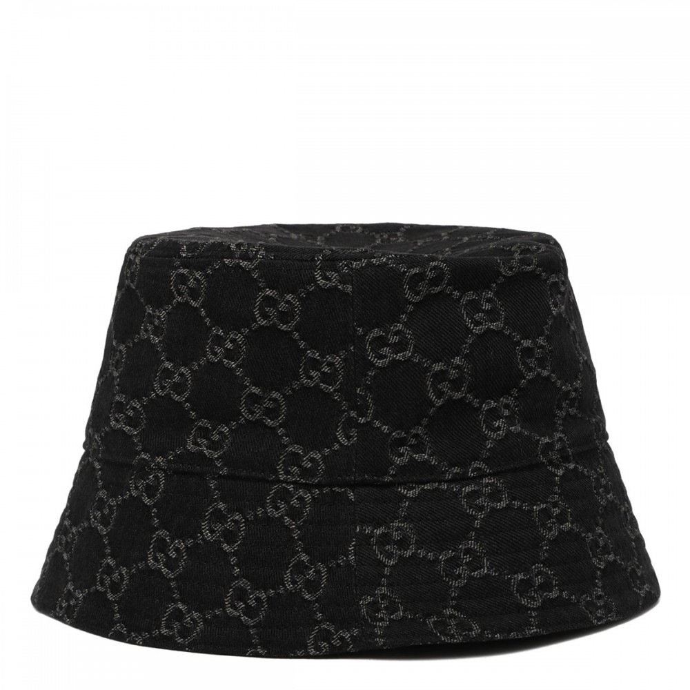 GG cotton denim bucket hat