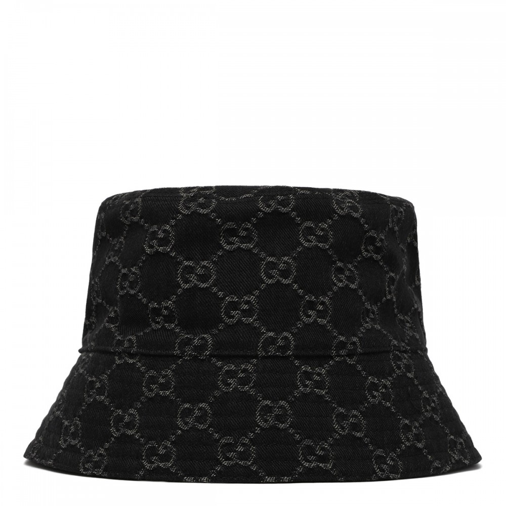 GG cotton denim bucket hat