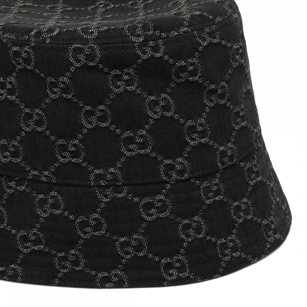 GG cotton denim bucket hat