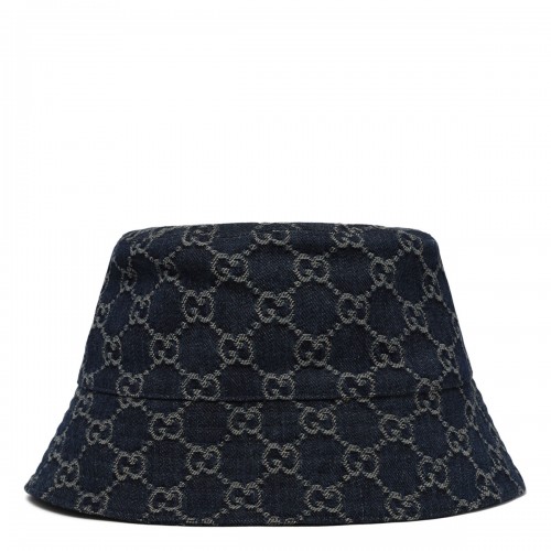 GG cotton denim bucket hat