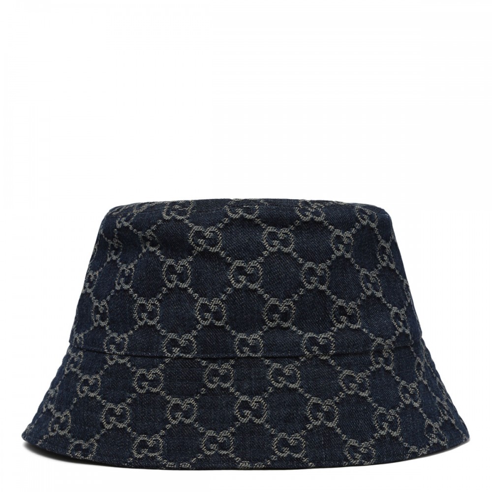 GG cotton denim bucket hat