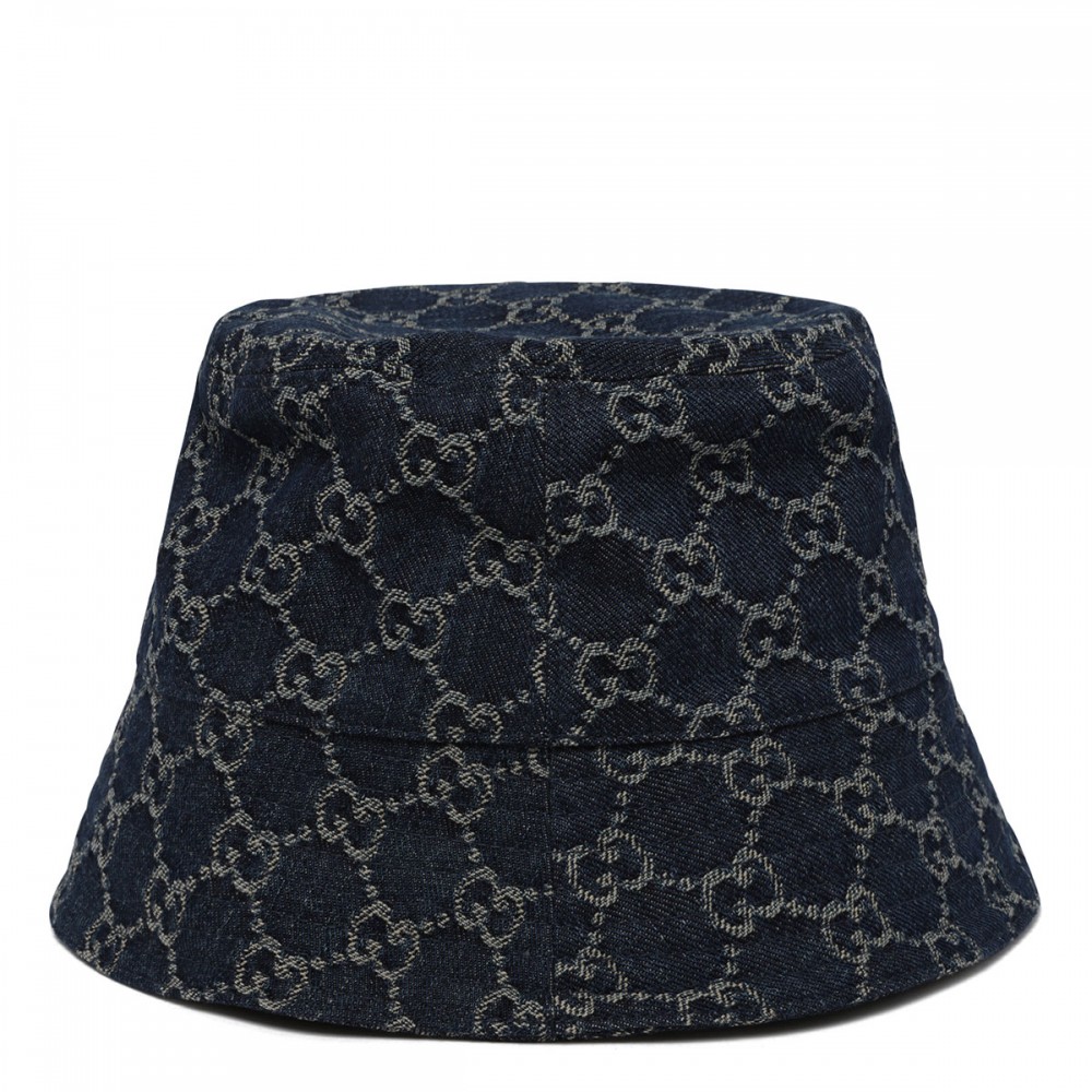GG cotton denim bucket hat