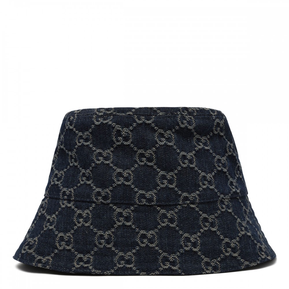 GG cotton denim bucket hat