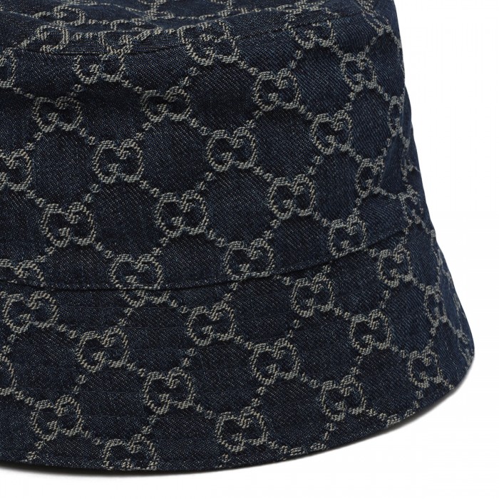 GG cotton denim bucket hat