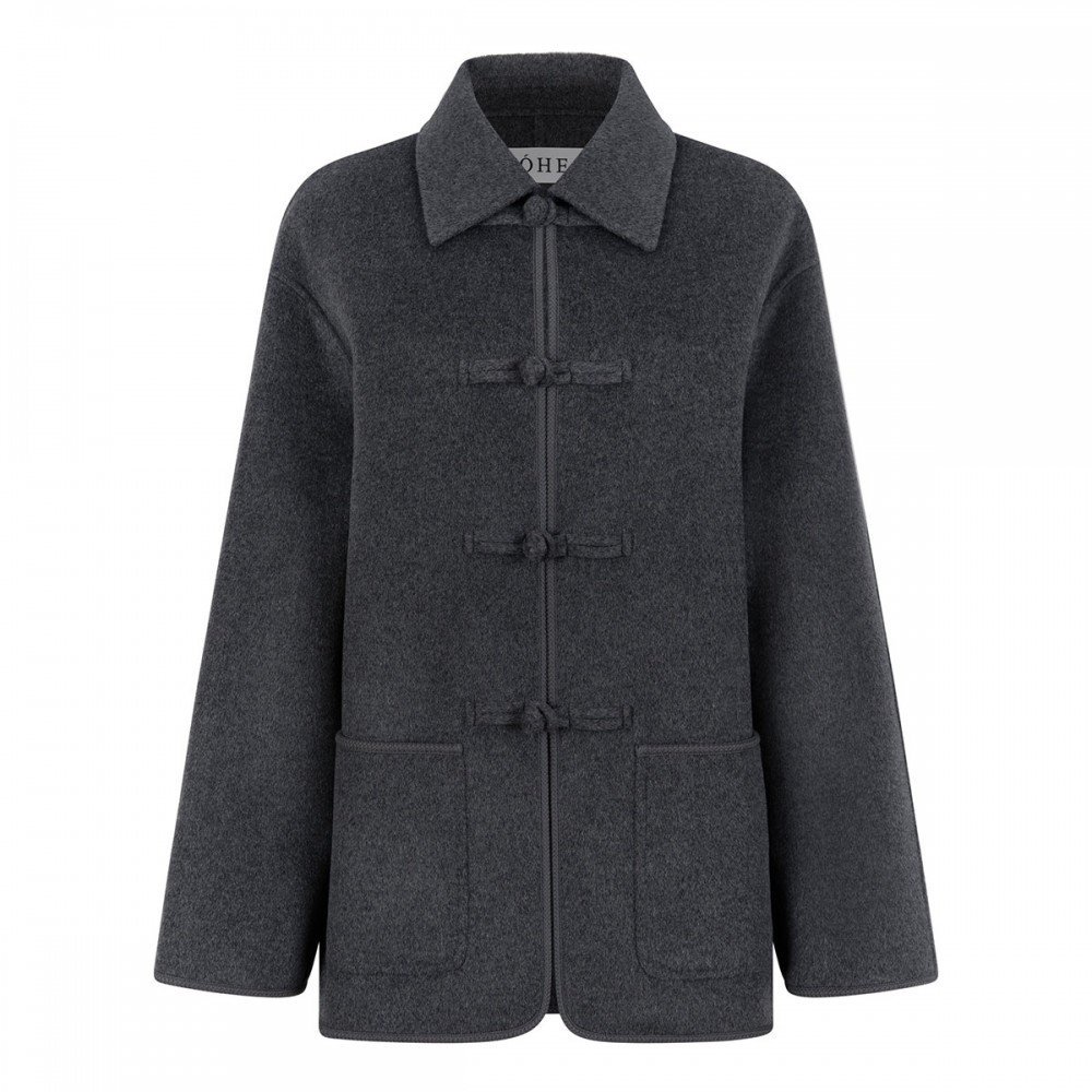 Double faced wool pankou closure jacket