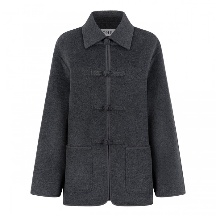Double faced wool pankou closure jacket