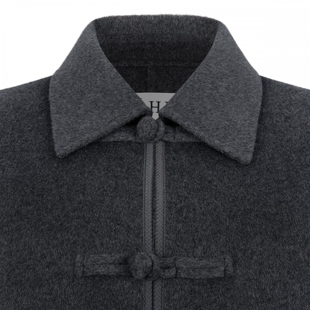 Double faced wool pankou closure jacket