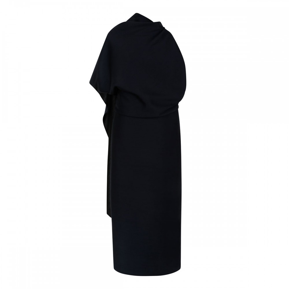 Draped open-back midi dress