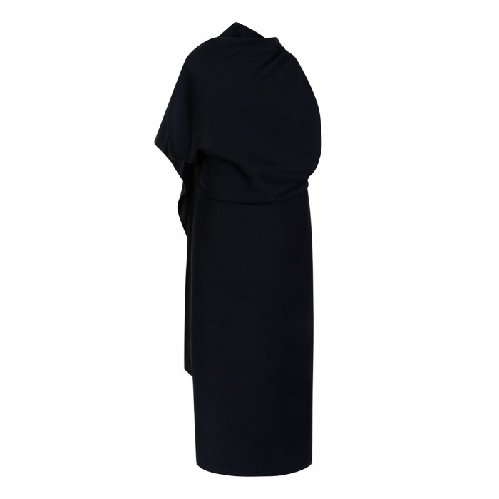 Draped open-back midi dress