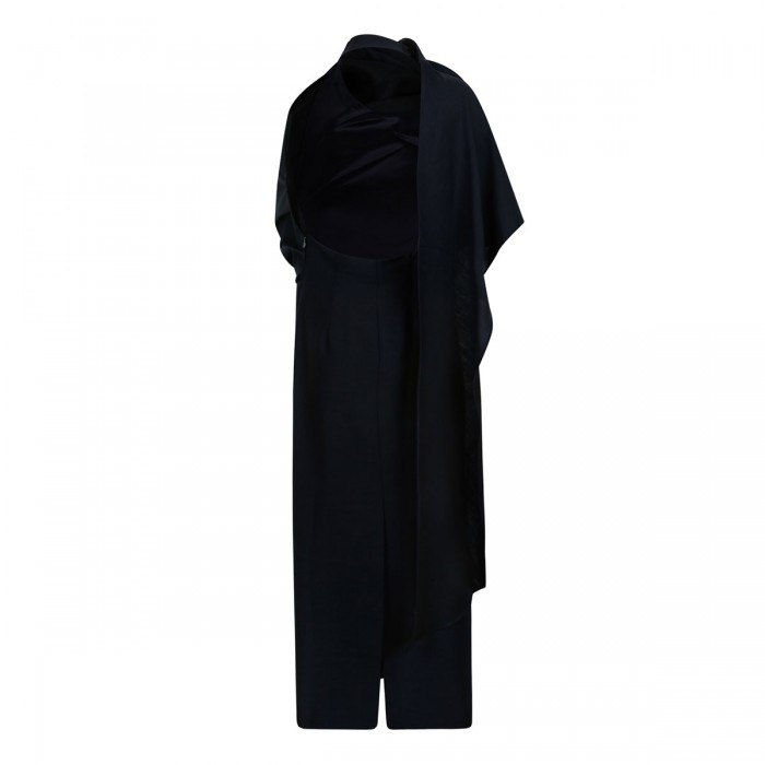 Draped open-back midi dress