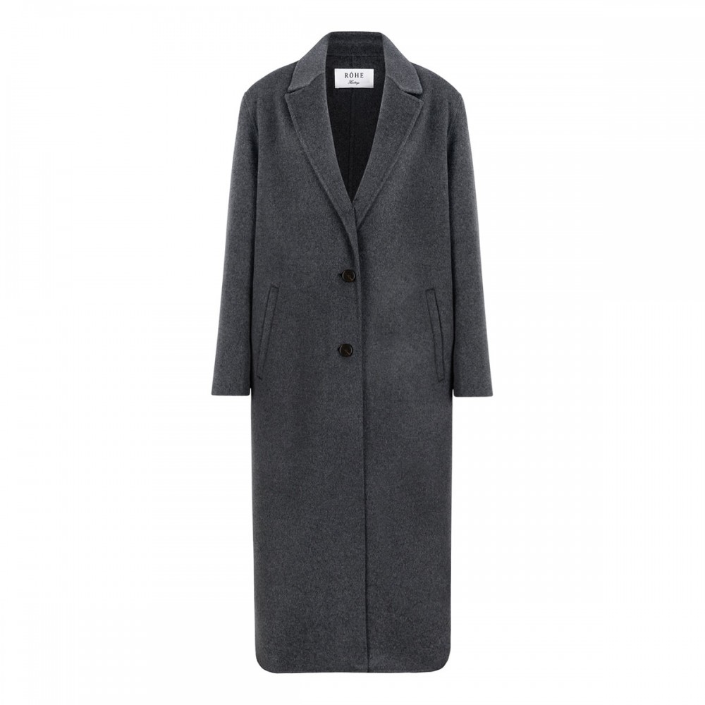 Double-faced wool long coat