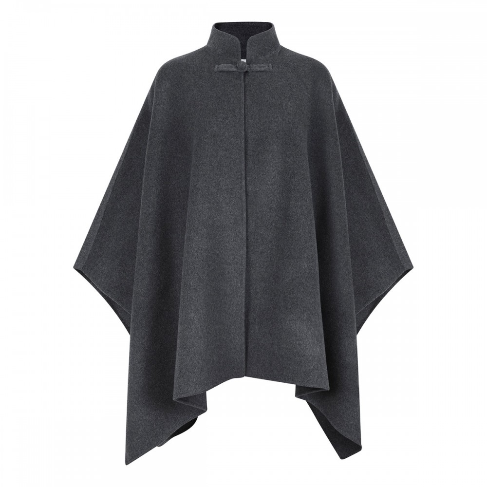Double-faced wool pankou closure poncho