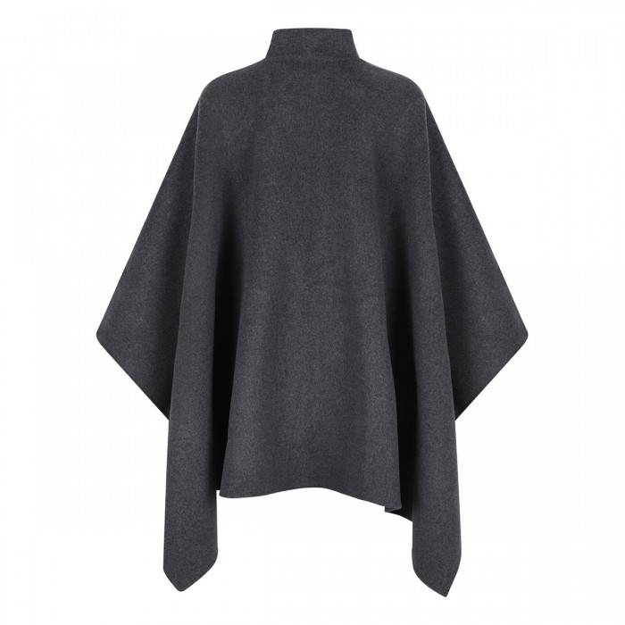 Double-faced wool pankou closure poncho