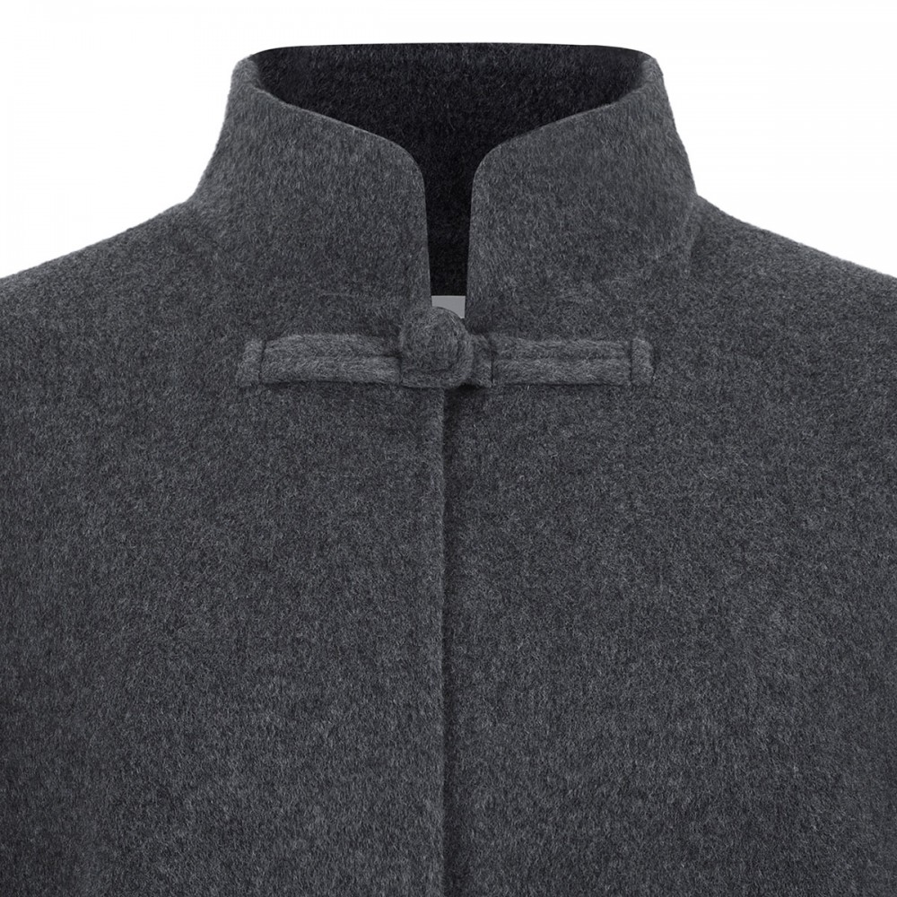 Double-faced wool pankou closure poncho