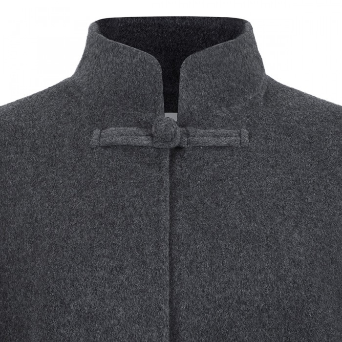 Double-faced wool pankou closure poncho