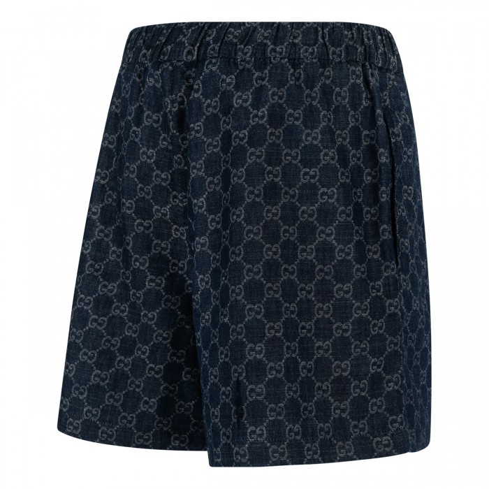 GG cotton denim jacquard shorts