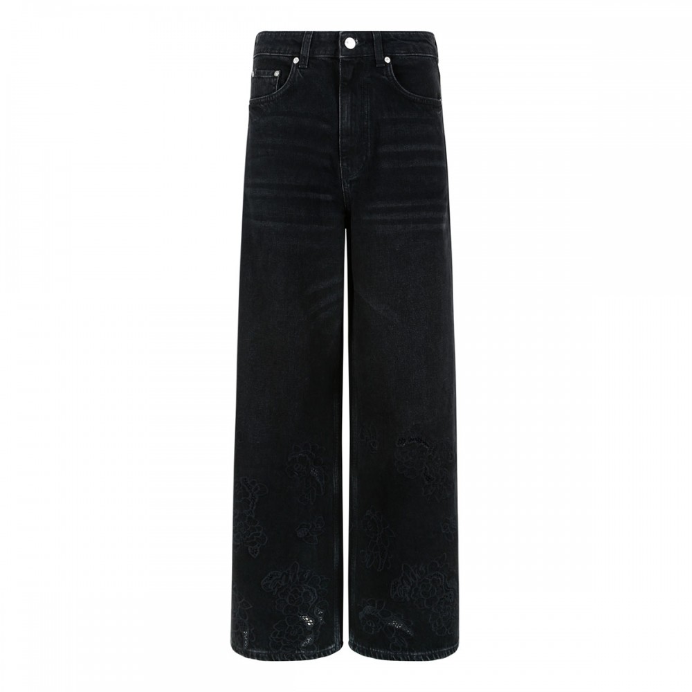 Lari broderie anglaise denim jeans