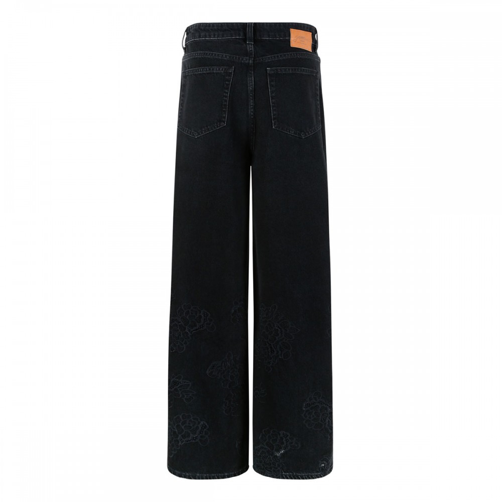Lari broderie anglaise denim jeans