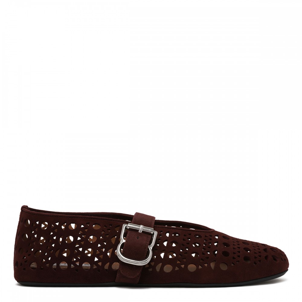 Vienne garnet red suede ballerinas