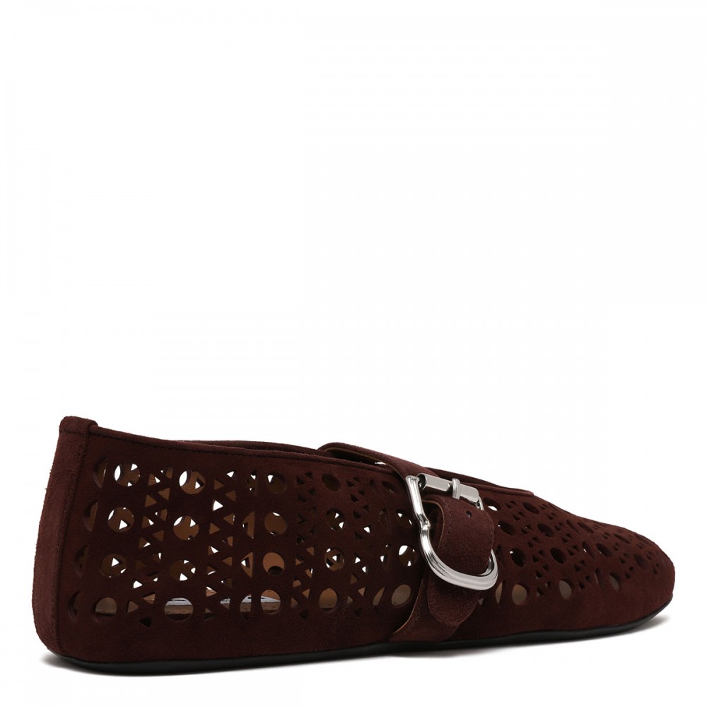 Vienne garnet red suede ballerinas