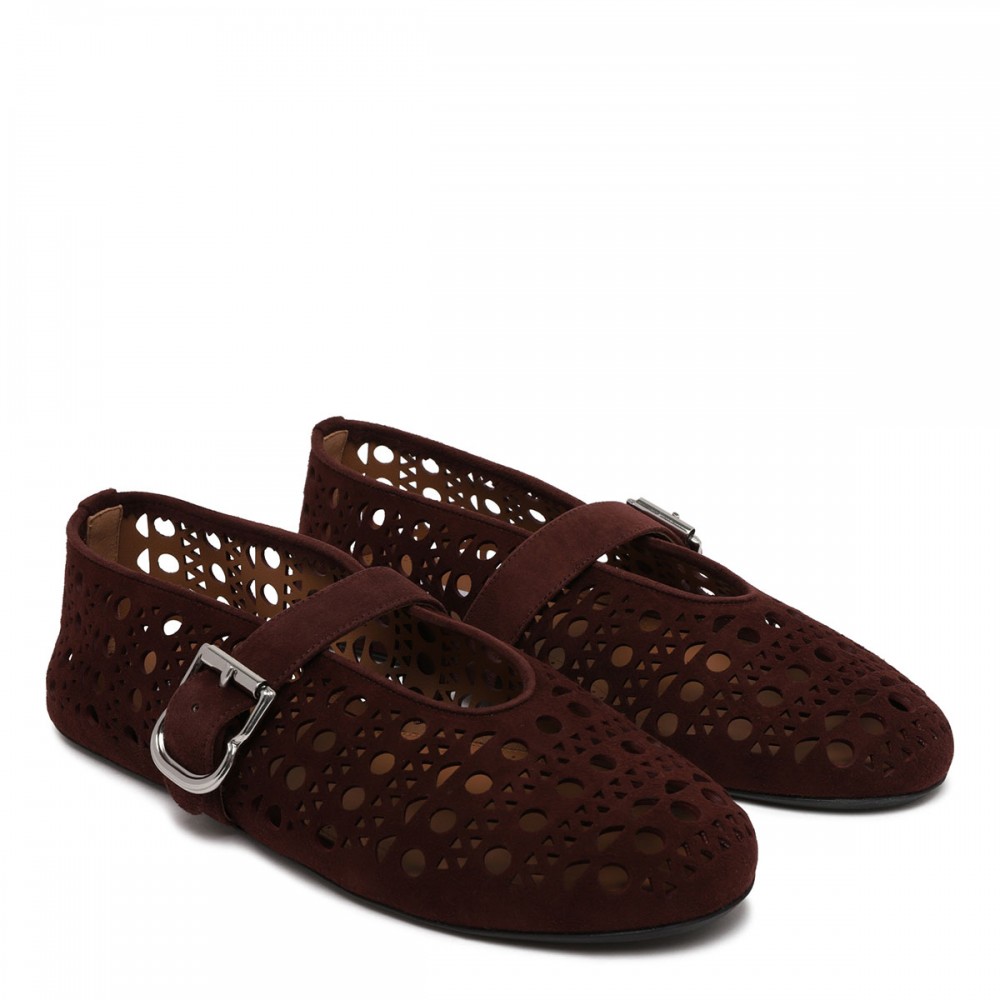 Vienne garnet red suede ballerinas