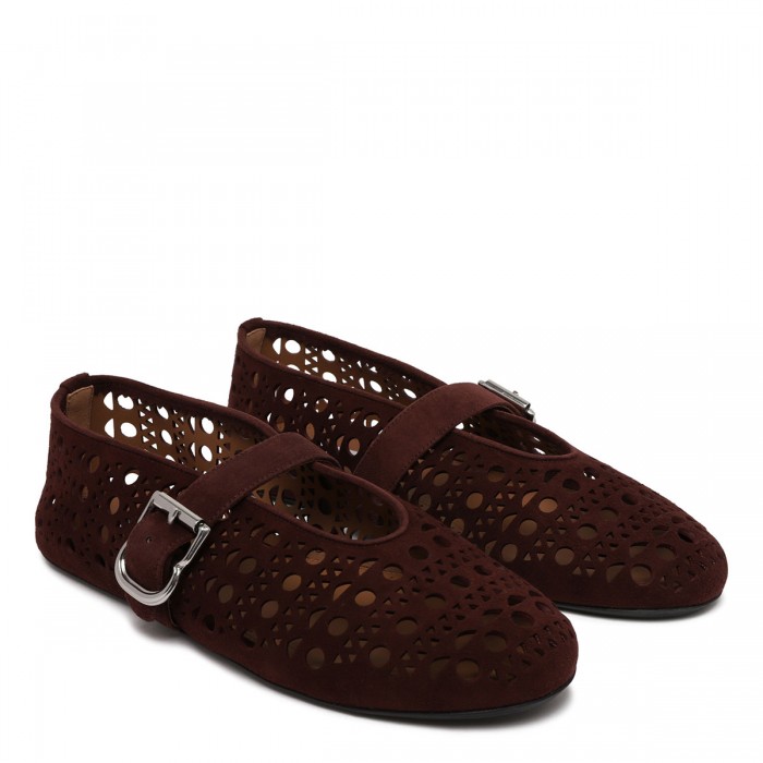 Vienne garnet red suede ballerinas