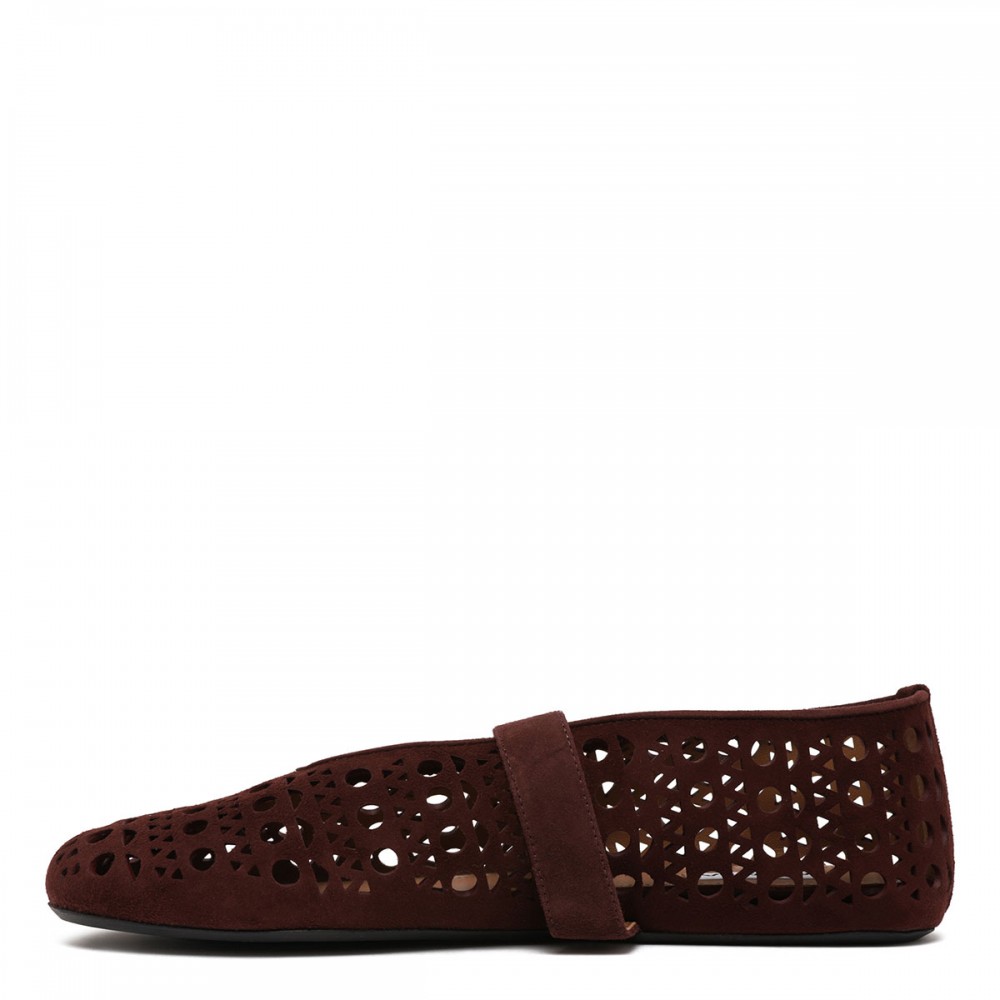Vienne garnet red suede ballerinas