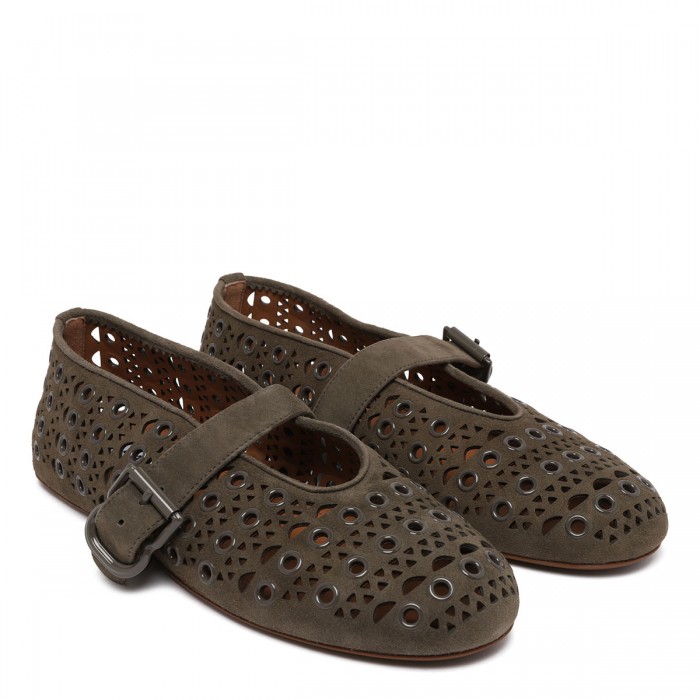 Vienne suede ballerinas with studs
