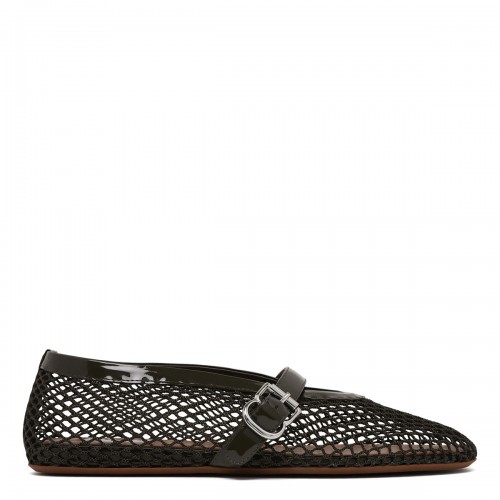 Fishnet patent leather...