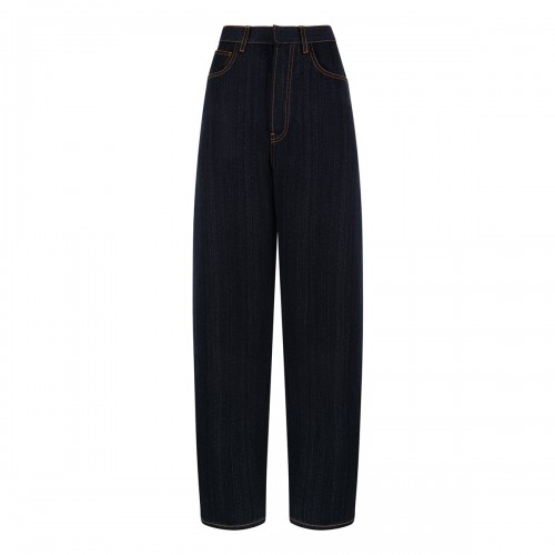 Round denim pants