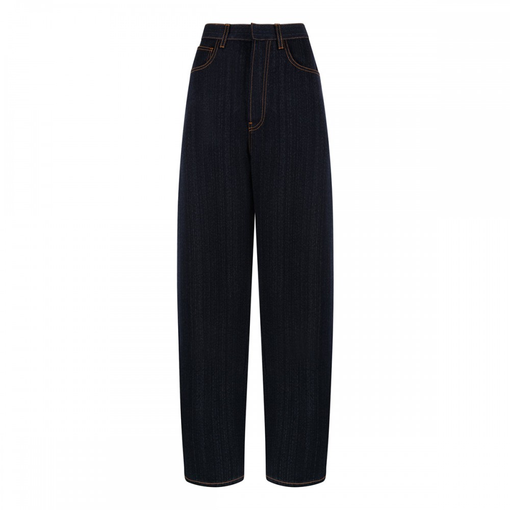 Round denim pants