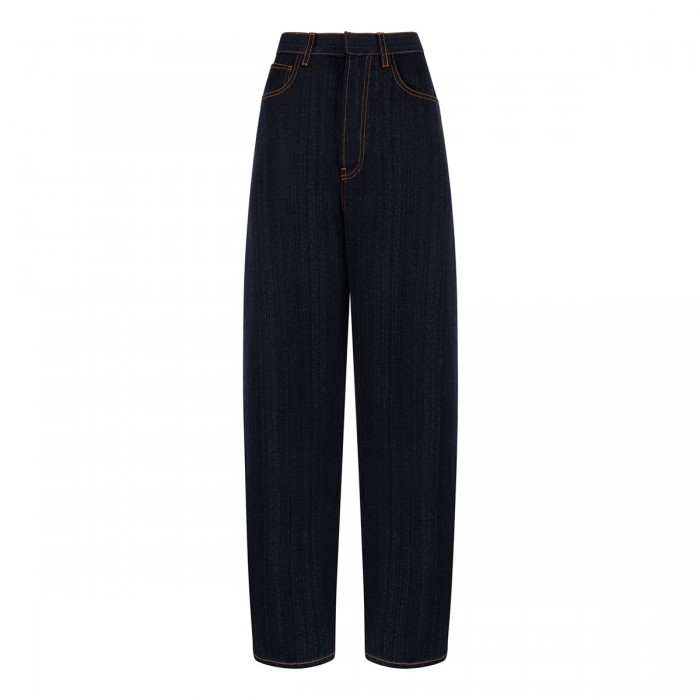 Round denim pants
