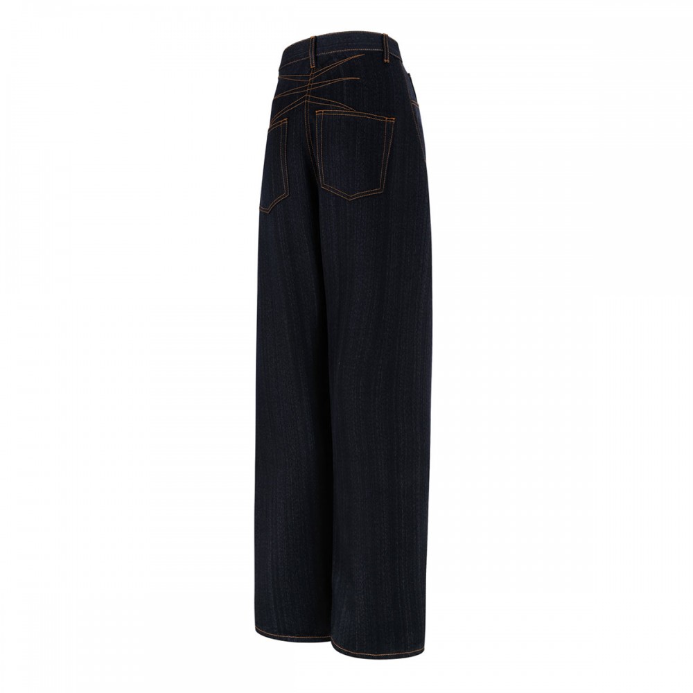 Round denim pants
