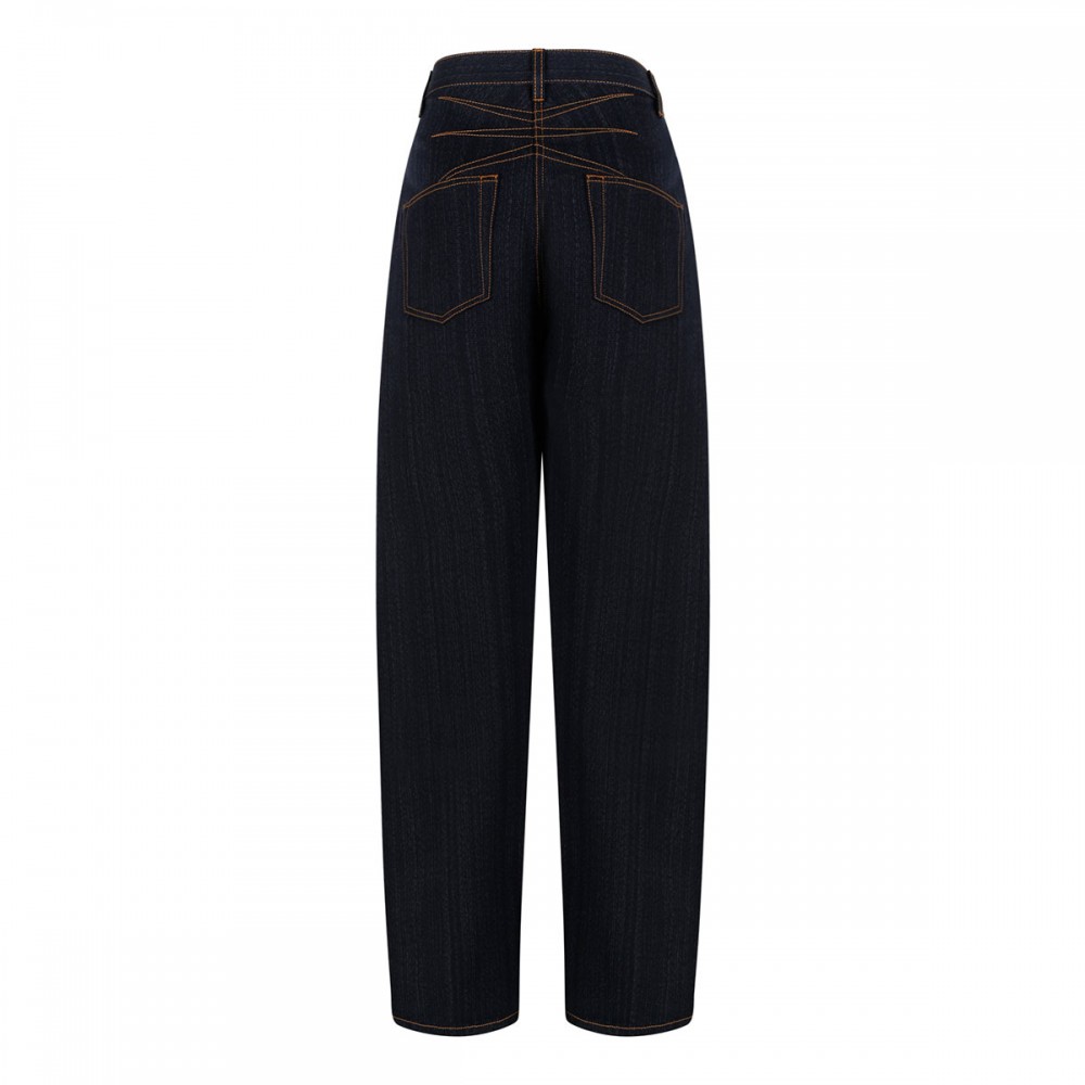 Round denim pants