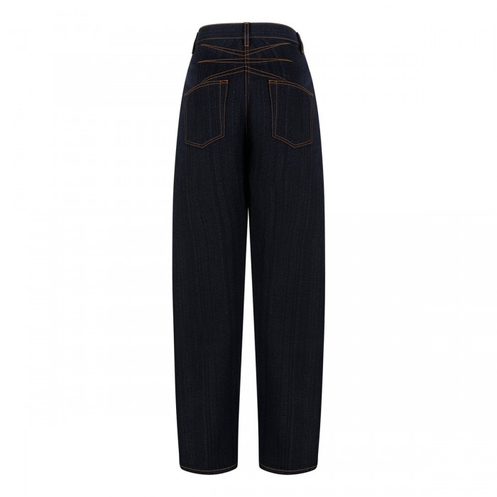 Round denim pants