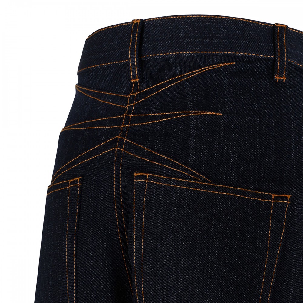 Round denim pants