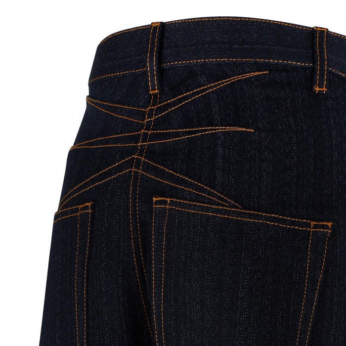 Round denim pants